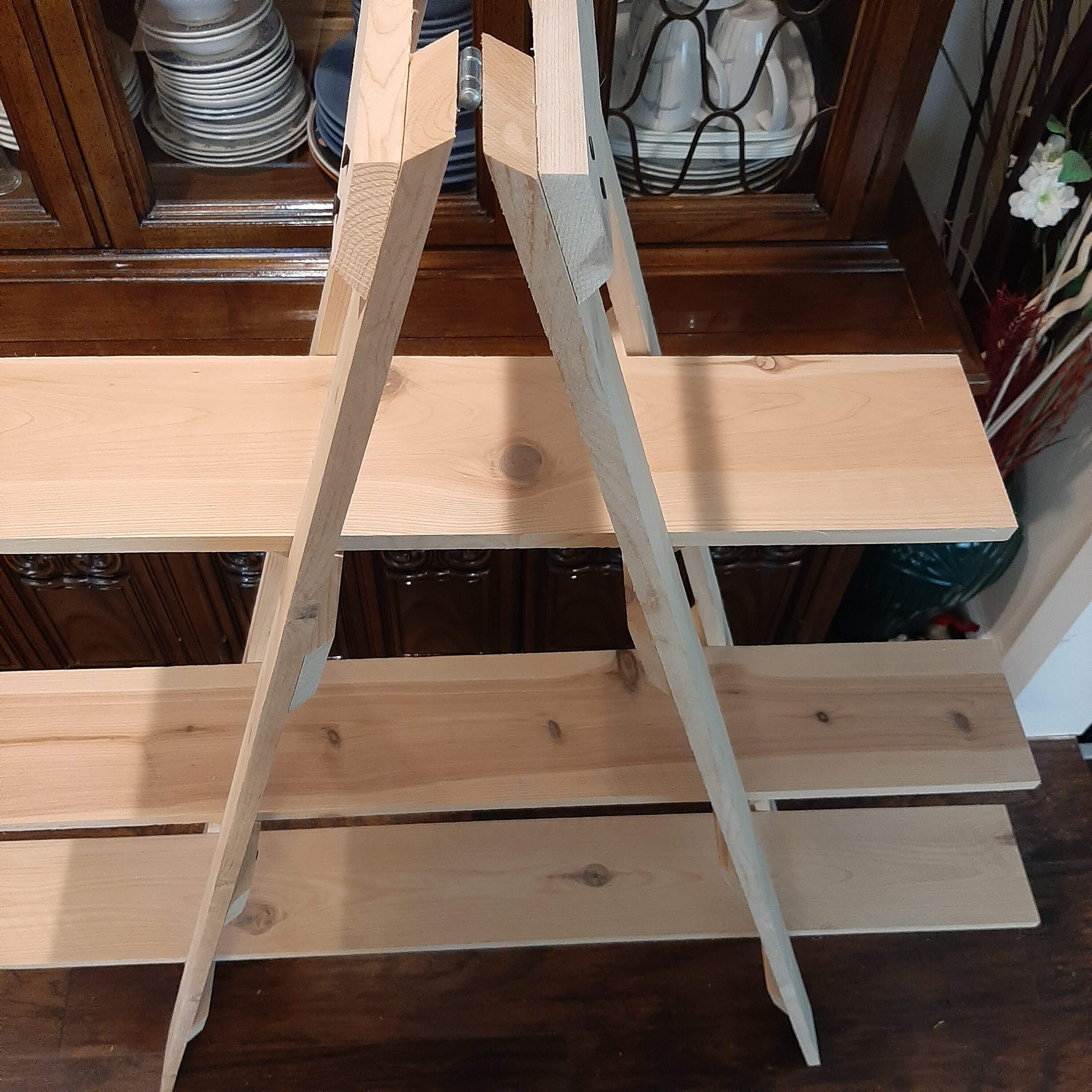 3 Tier Cascade Ladder Shelf Rustic Stagger Shelf Rustic Etsy