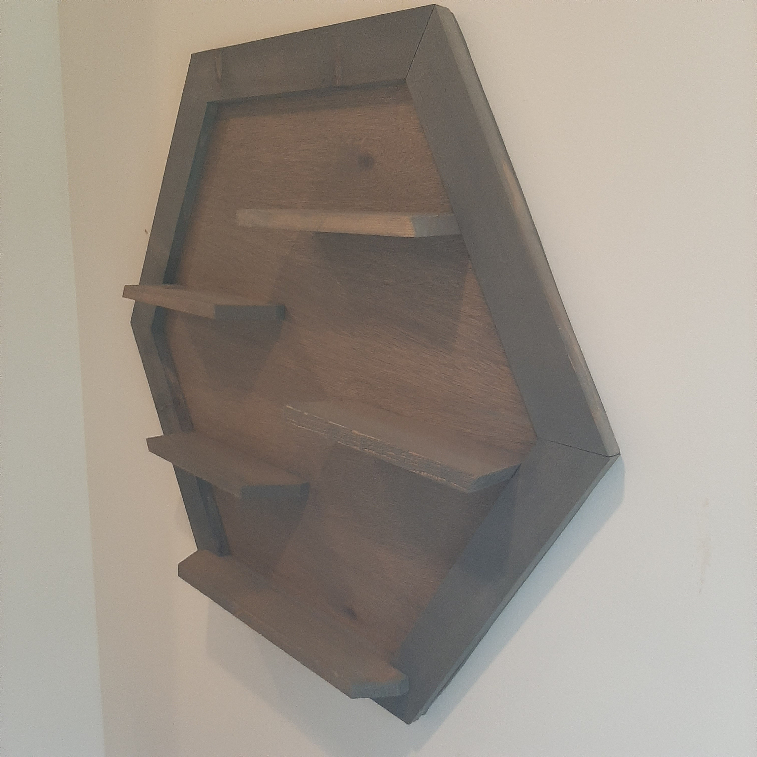 Large Octagon Framed Wall Shelf 6 sided Knick Knack Shelf Etsy