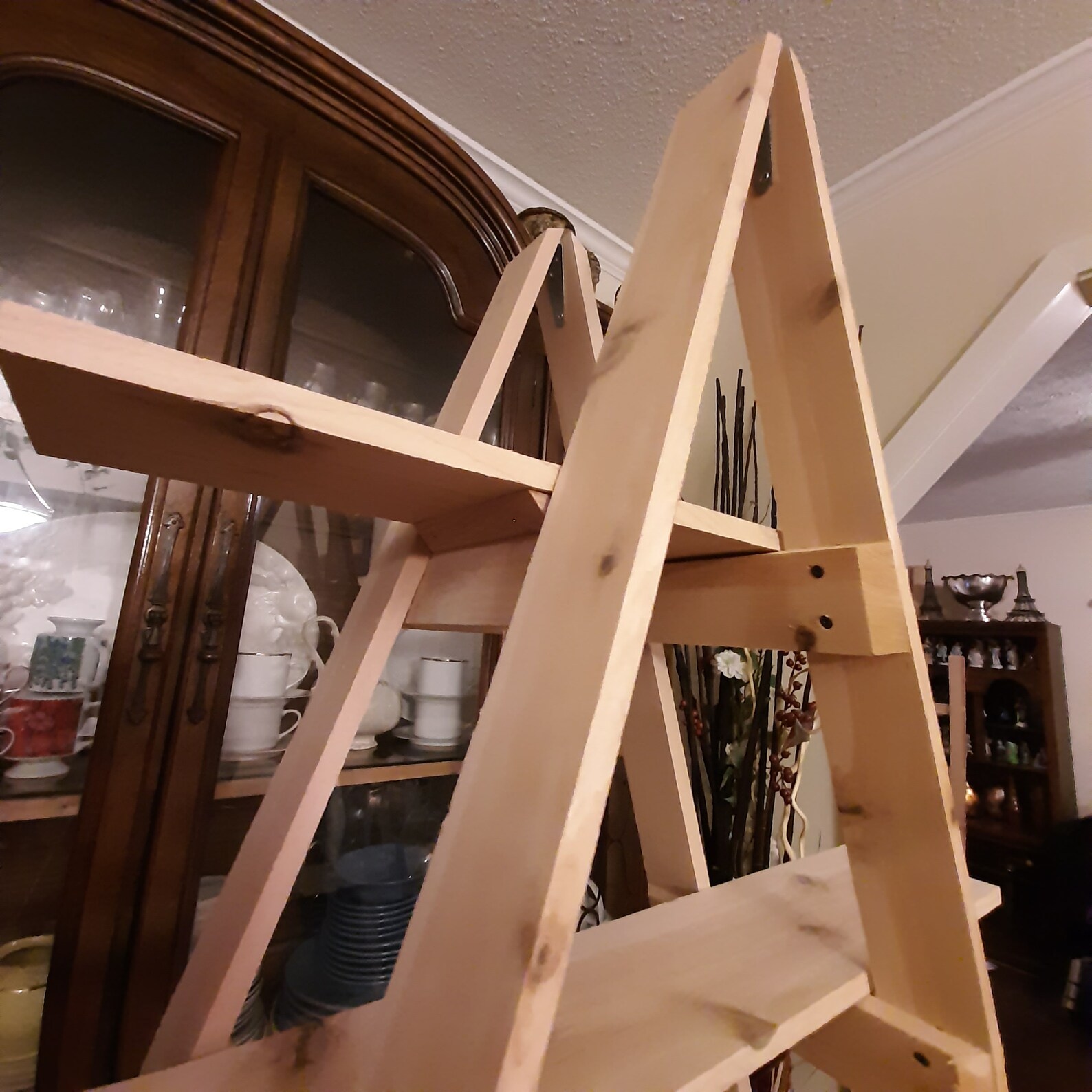 5 Tier Cascade Ladder Shelf Rustic Stagger Shelf Rustic Etsy