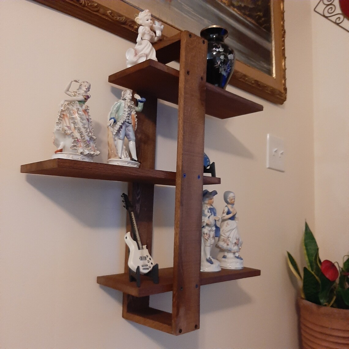 Rustic Floating Wall Shelf Rustic Shift Shelf Staggered Wall Etsy