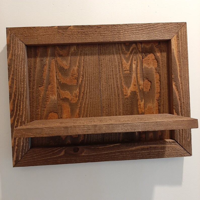 Rustic Wall Shelf Country Style Wall Shelf Framed Picture Etsy