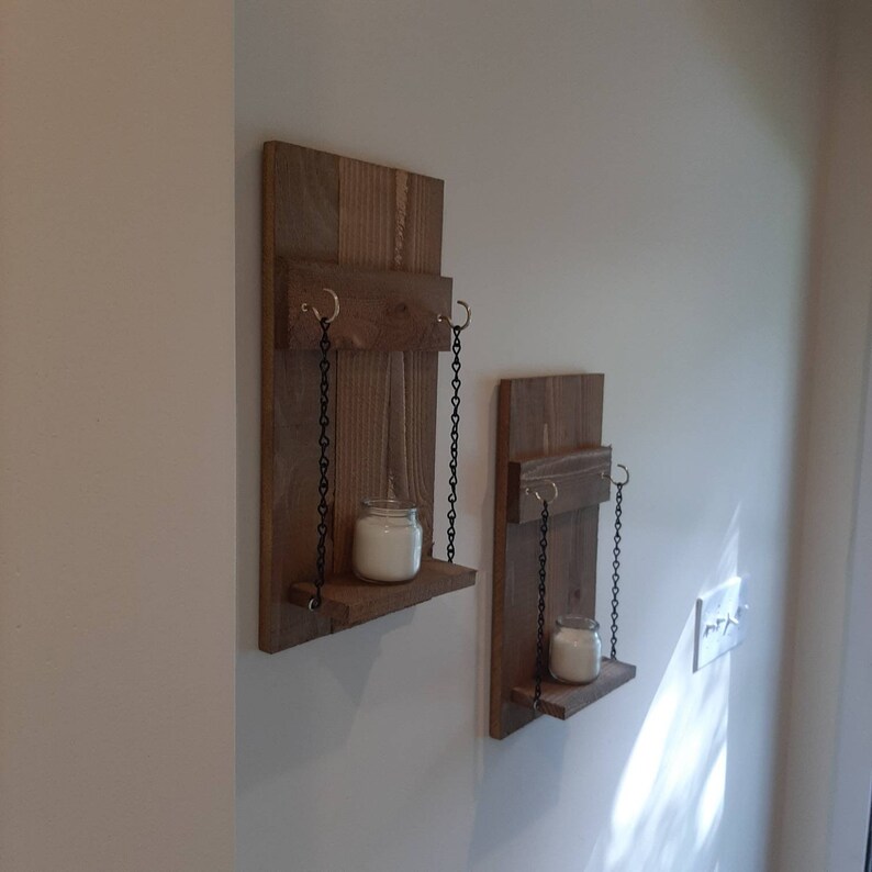 2 Rustic Candle Holders Candle Jar Included Etsy