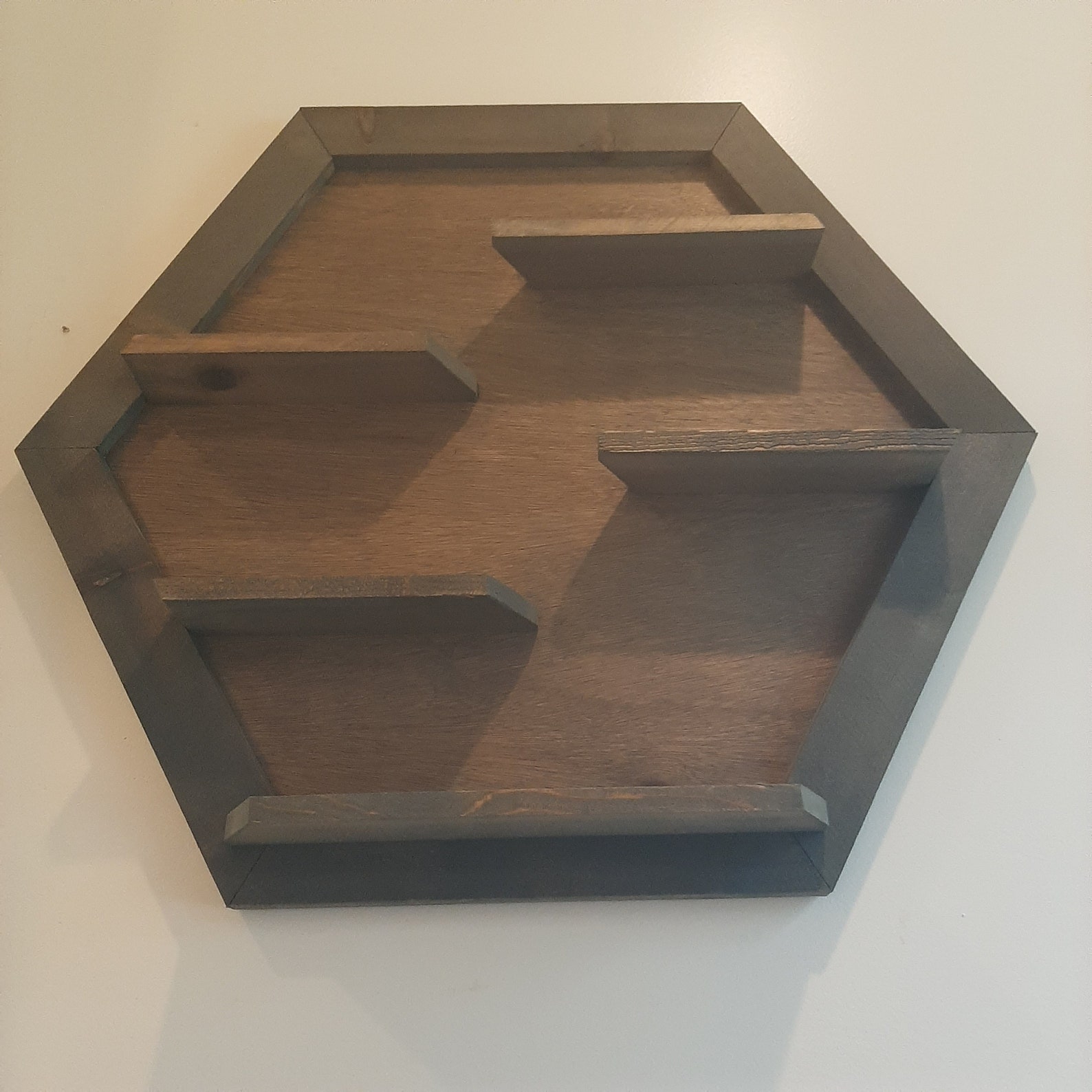 Large Octagon Framed Wall Shelf 6 sided Knick Knack Shelf Etsy