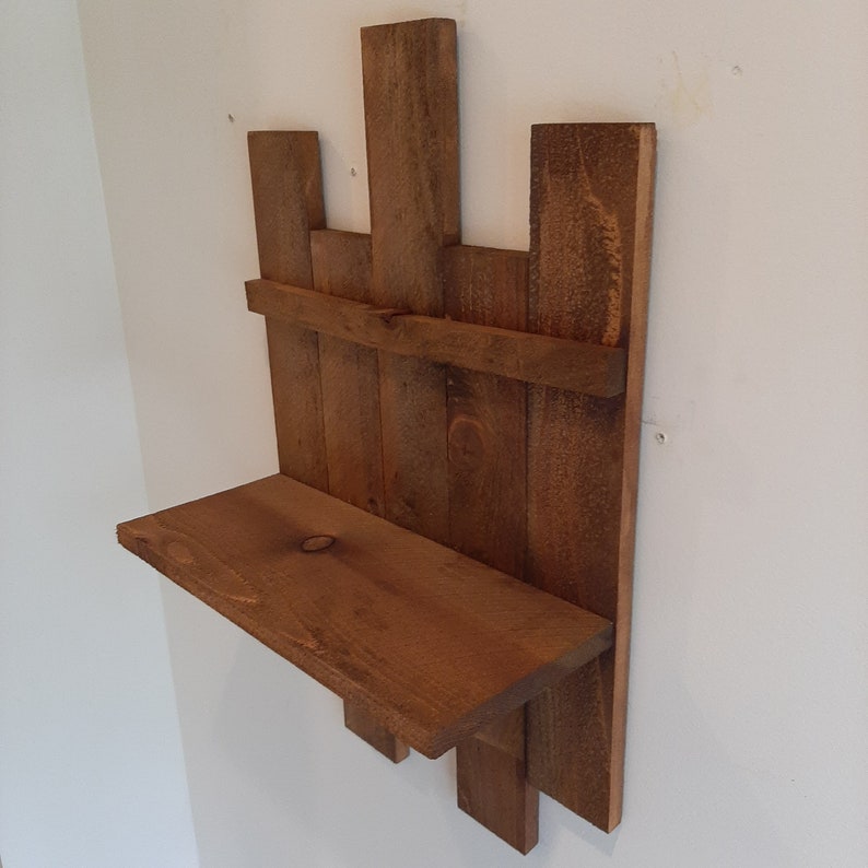 Staggered Rustic Wall Shelf 23 Color Options Reclaimed Wood Etsy
