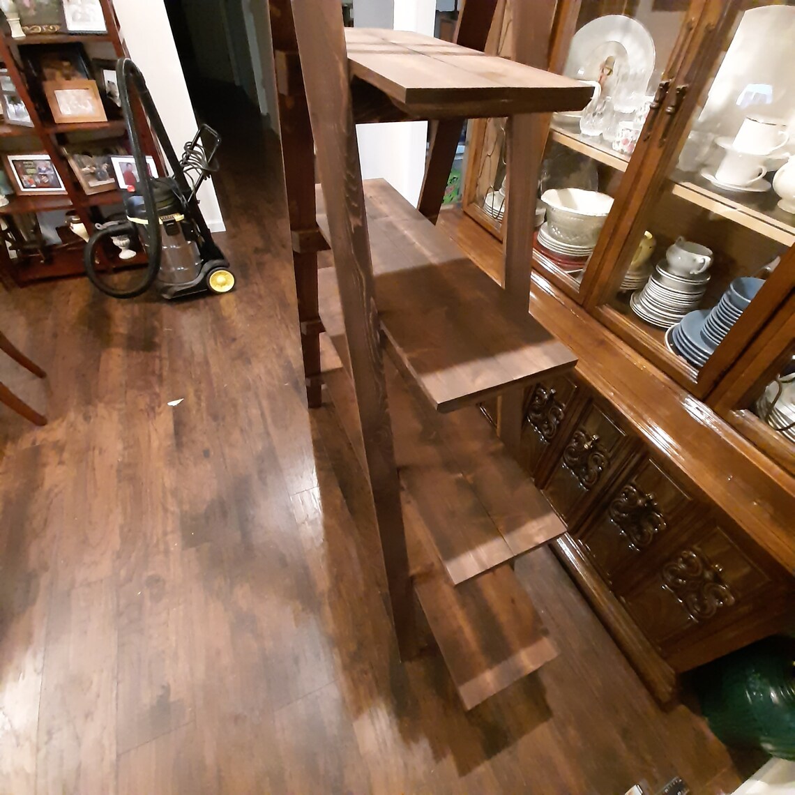 4 Tier Extra Wide Cascade Ladder Shelf Bookshelf Picture Etsy