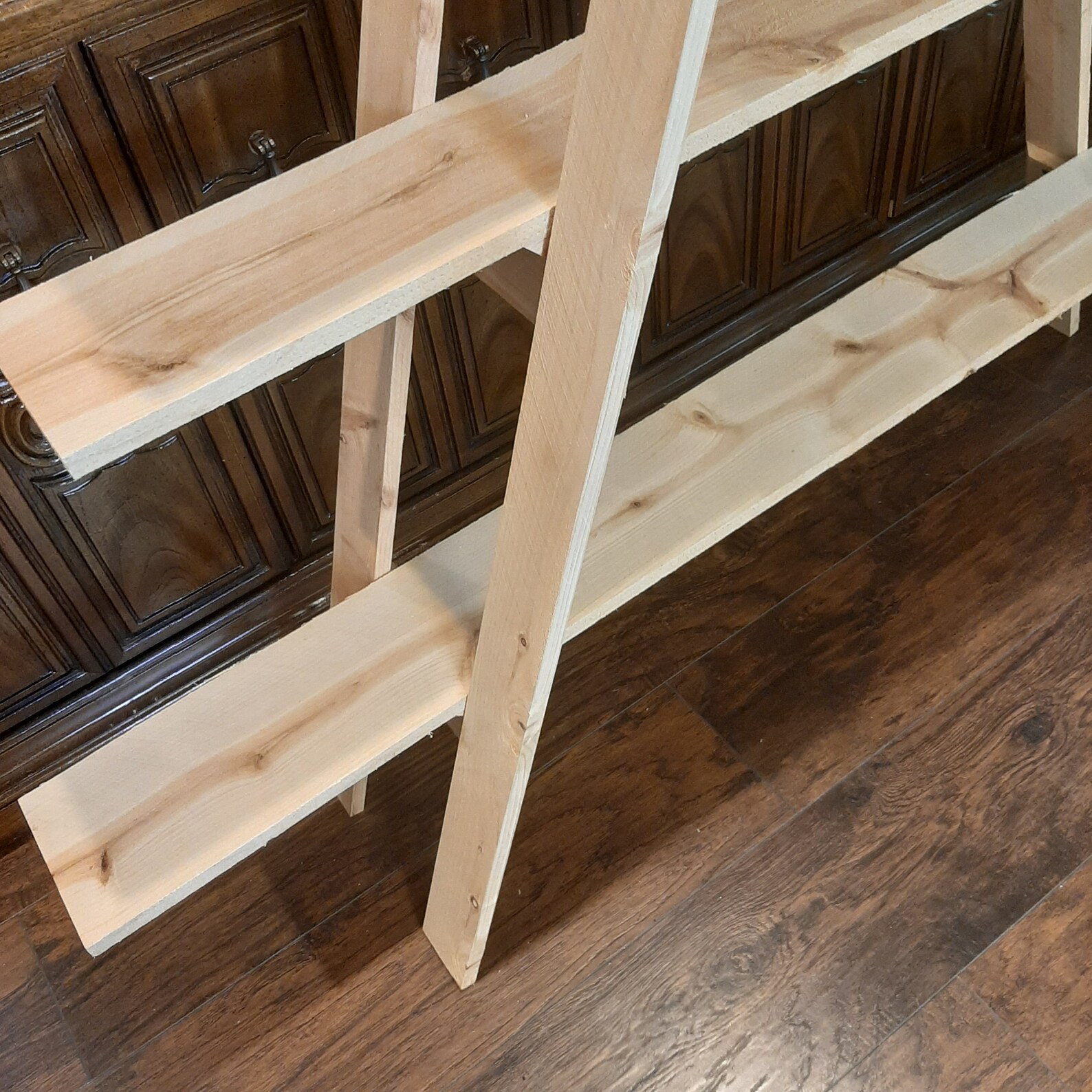 4 Tier Cascade Ladder Shelf Rustic Stagger Shelf Rustic Etsy
