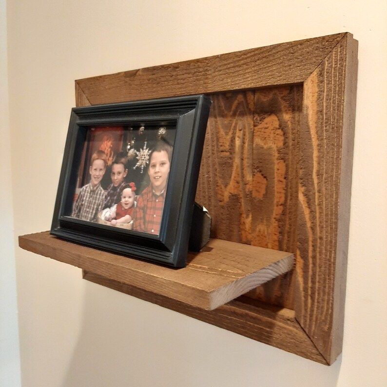 Rustic Wall Shelf Country Style Wall Shelf Framed Picture Etsy