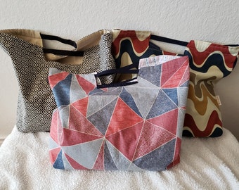Drawstring-style Tote Bag. Satchel Handbag. Everyday Bag. Tote Bag