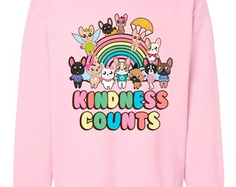 La gentilezza conta / Girocollo con bulldog francese / Felpa con bulldog francese / Maglione con simpatico bulldog francese / Regalo per mamma bulldog francese