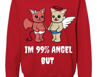 99% Angel But... / Girocollo Bulldog Francese / Felpa Bulldog Francese / Maglione Bulldog Francese Carino / Regalo per Mamma Bulldog Francese