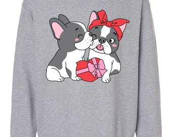 San Valentino con bulldog francese / Girocollo con bulldog francese / Felpa con bulldog francese / Maglione con bulldog francese / Regalo per mamma con bulldog francese