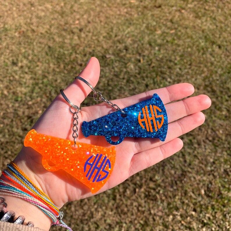 Cheer Megaphone Custom Keychain