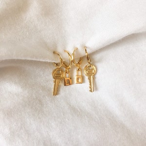 key and lock earring set