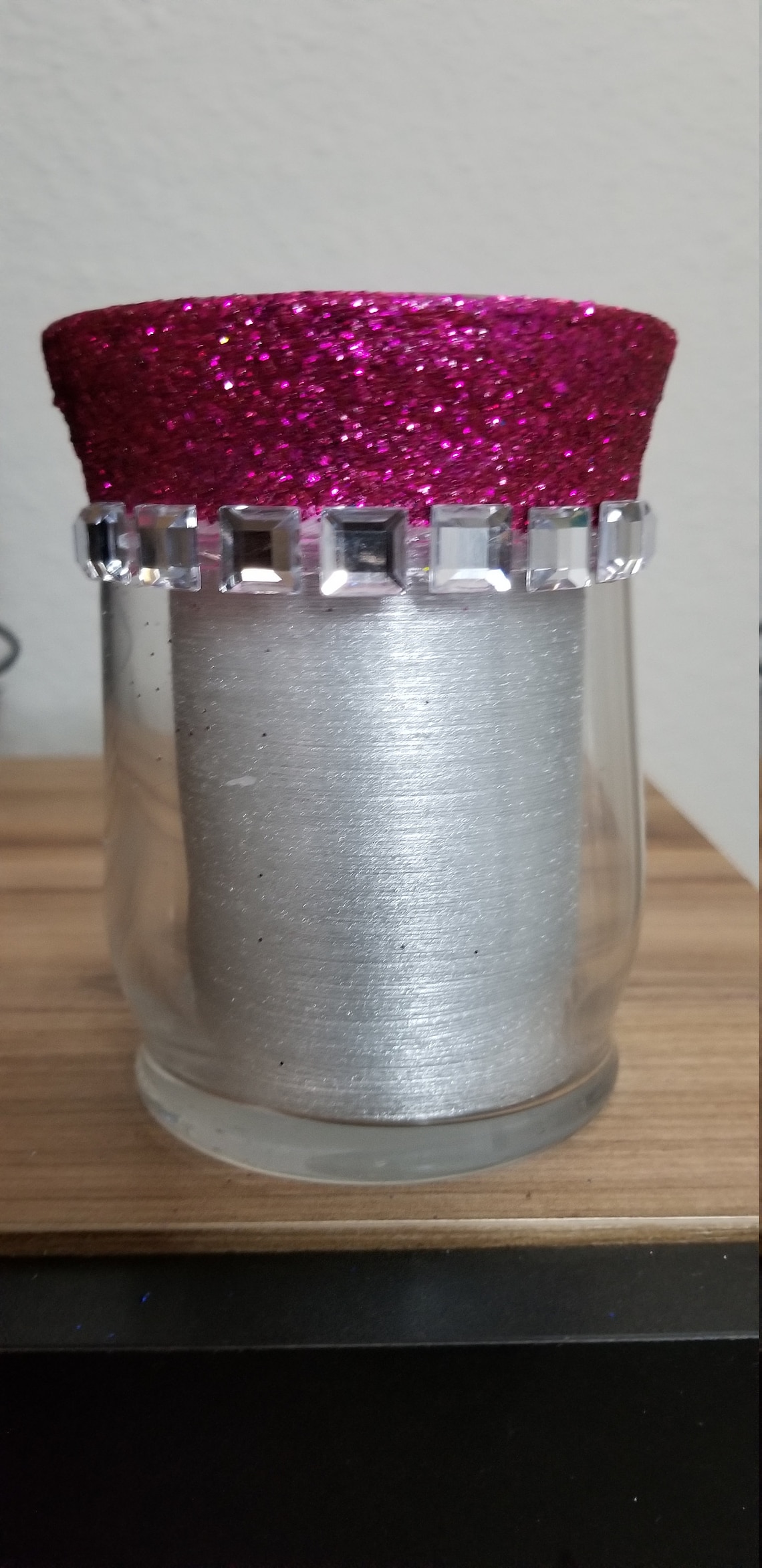 Pink candle holder bling candle holder handmade candle Etsy