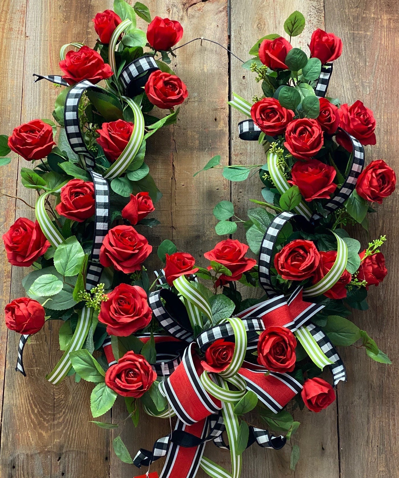 Horseshoe Derby Wreath, Front door, spring free shipping, Unique one-of-a-kind, show stopper!