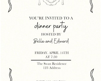 Dinner Party Invitation Digital Template