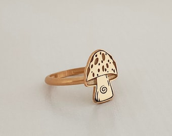 Sterling Silver Mushroom Ring: Psychedelic Forest Jewelry