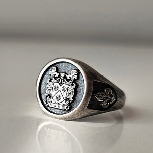 Family Crest Ring, Personalized Graduation Rings, Custom College Ring, College Class Ring, Personalised Engraved Signet Ring, School Ring