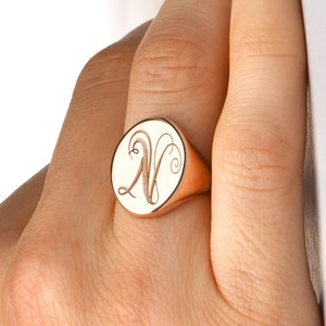 Initial ring, Monogram jewelry, Initial signet ring, Monogram initial ring, Initial engraved ring, Monogram letter ring, Pinky initial ring