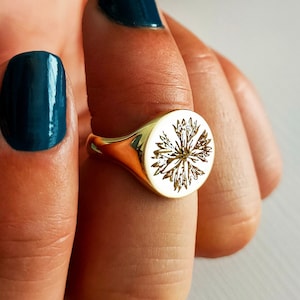 Cornflower Signet Ring, Sanditon Jewelry, Heybourne Cornflowers, Sanditon Ring, Heybourne, Sanditon Flowers, Sanditon Cornflowers