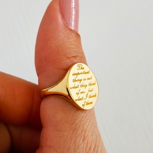 Killing Eve Ring, Villanelle Ring, Personalized Quote Gift, Villanelle’s Ring from Killing Eve, Quote Ring, Handwriting Engraved Ring
