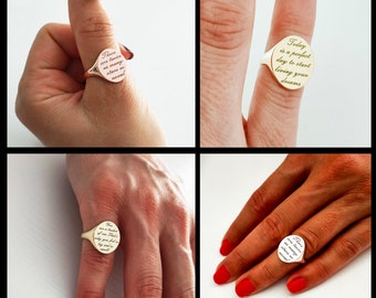 Killing Eve Ring, Villanelle Ring, Personalized Quote Gift, Villanelle’s Ring from Killing Eve, Quote Ring, Handwriting Engraved Ring