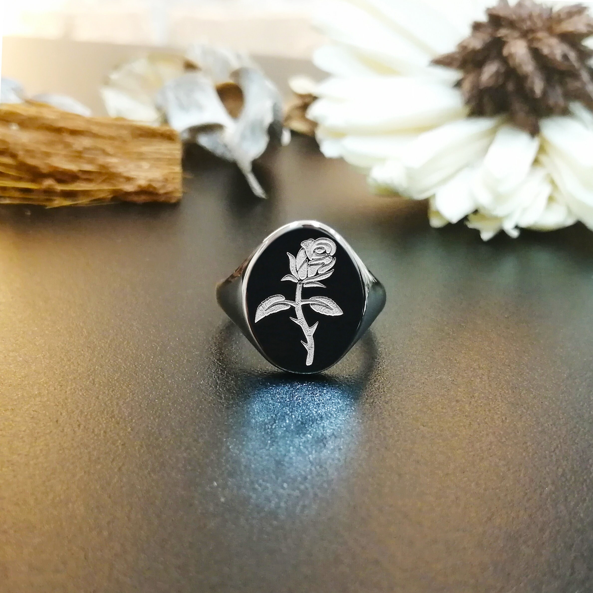 Rose ring Silver ring Rings for women Etsy