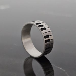Piano Ring, Piano Keys Jewelry, Handmade Pianist Jewelry,Piano Keyboard Design,Piano Wedding Band,Perfect Gift for Pianists and Music Lovers