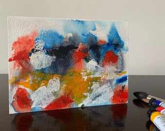 SALE! 20% off, Notecard, hand painted, abstract watercolor, blank card, original, one of a kind, 6"x4".