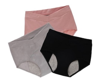 Flowies 3 PACK - Boyshort Period Panties - Period Underwear Eco Menstrual Pantyliner Reusable Pad Leakproof Culotte Menstruelle Cotton