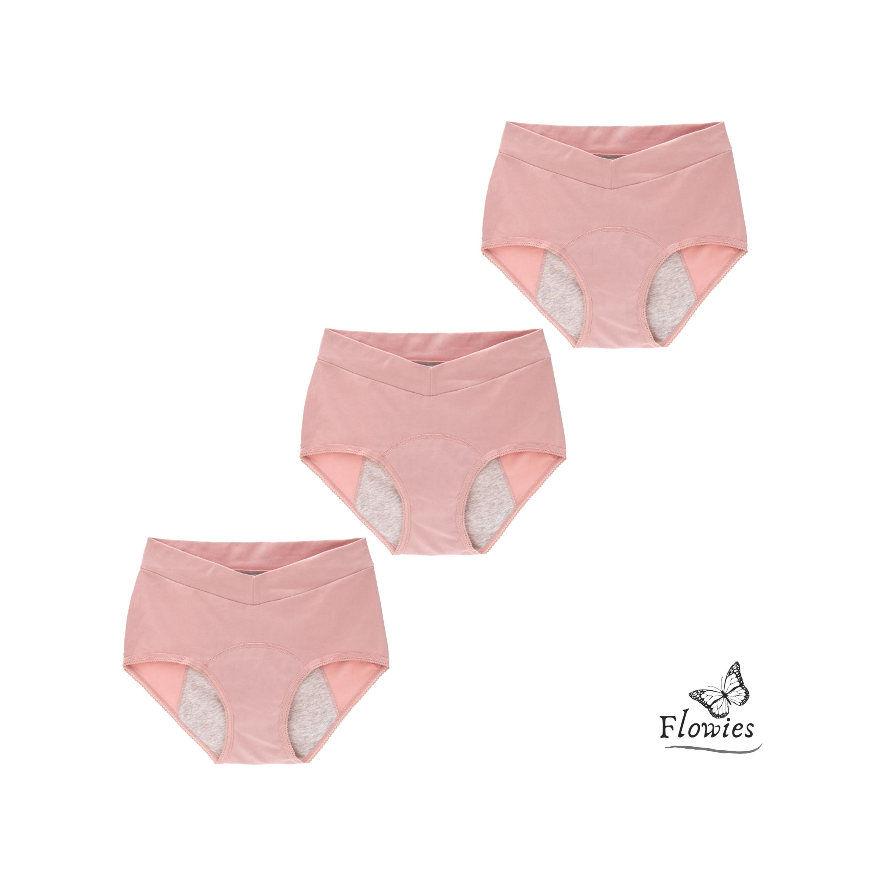 Flowies 3 PACK Boyshort Period Panties Pink Period Underwear Etsy