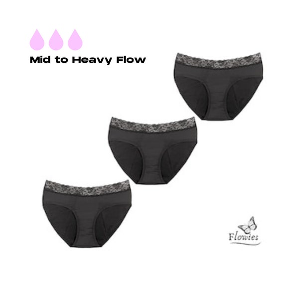 Flowies 3 PACK Lace Period Panties Period Underwear Bladder Leakage Panty  Leakproof Culotte Menstruelle Eco Friendly Product -  Hong Kong