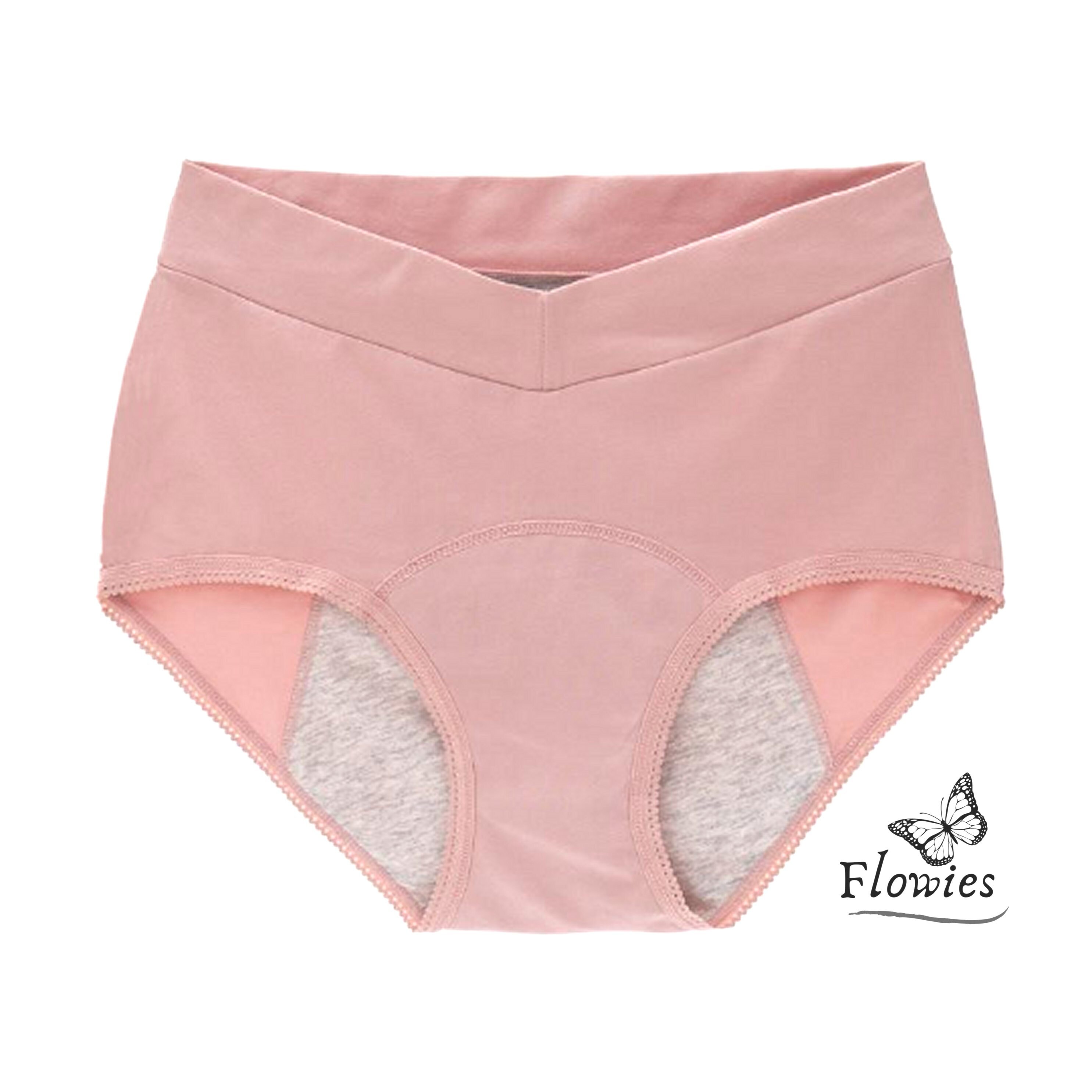 Flowies Boyshort Period Panties Pink Cotton eco Menstrual Etsy UK
