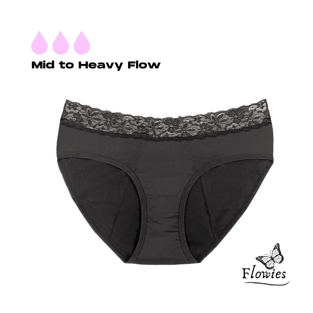 Flowies Lace Period Panty Eco Menstrual Pad Pantyliner Bladder
