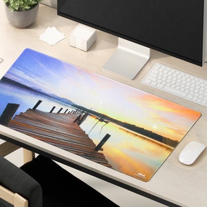 Large Professionnal Mouse Pad with Unique Design High Quality Desk Mat and Desk Pad for Home and Work Serene Relaxation Quai by Lxndscxpe image 2