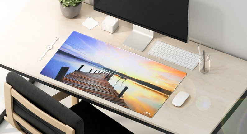 Large Professionnal Mouse Pad with Unique Design High Quality Desk Mat and Desk Pad for Home and Work Serene Relaxation Quai by Lxndscxpe image 2