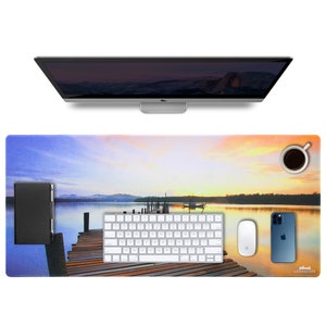 Large Professionnal Mouse Pad with Unique Design High Quality Desk Mat and Desk Pad for Home and Work Serene Relaxation Quai by Lxndscxpe image 1