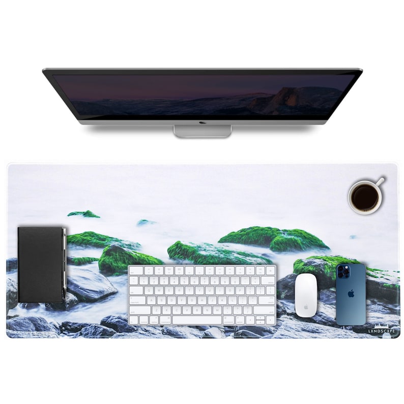 LIMITED DEAL Lxndscxpe Mouse Pad High Quality Desk Mat with Unique Design Calm, Relaxing and Zen River by Lxndscxpe image 1