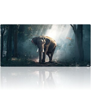 LIMITED DEAL Lxndscxpe Desk Mat High Quality Desk Mat with Unique Design Wild Nature Life The Last Elephant by Lxndscxpe image 6