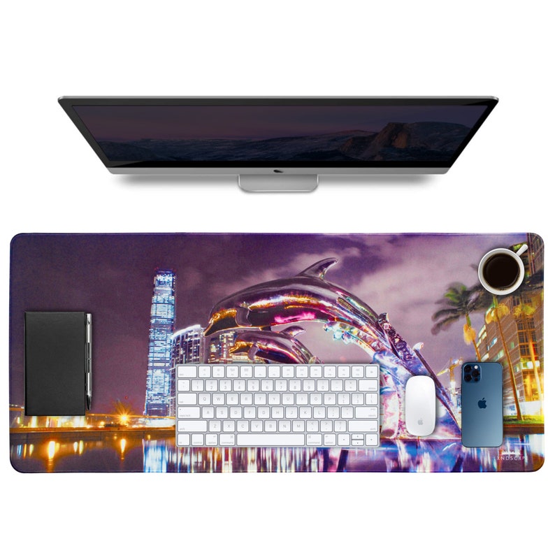 Large Mouse Pad Professional Desk Pad High Quality Desk Mat with Unique Design Effervescent City by Lxndscxpe image 1