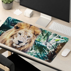 Large Professionnal Mouse Pad with Unique Design High Quality Desk Mat and Desk Pad for Home and Work Wild Animal Lion image 2