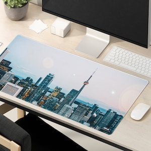 LIMITED DEAL Lxndscxpe Mouse Pad High Quality Desk Mat with Unique Design Canada CN Tower, Toronto by Lxndscxpe image 2