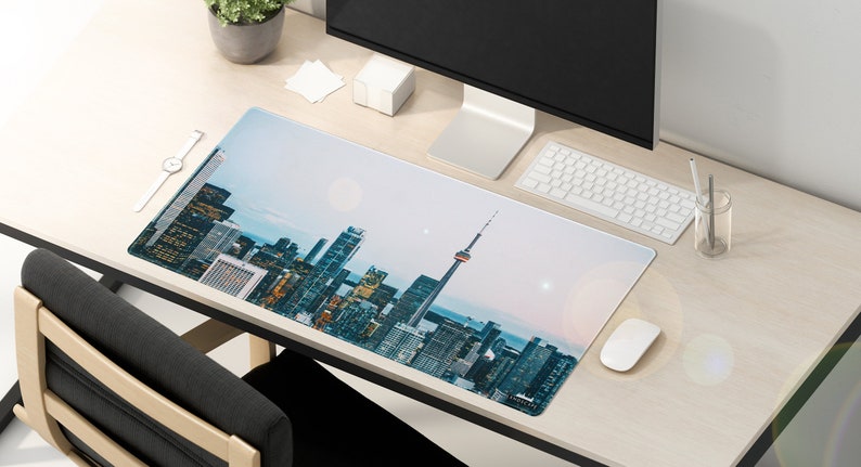 LIMITED DEAL Lxndscxpe Mouse Pad High Quality Desk Mat with Unique Design Canada CN Tower, Toronto by Lxndscxpe image 2