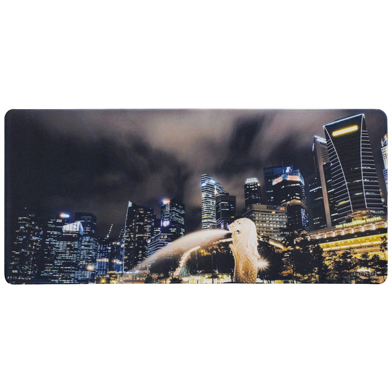 LIMITED DEAL Lxndscxpe Mouse Pad High Quality Desk Mat with Unique Design Modern City Merlion Park, Singapore by Lxndscxpe image 3