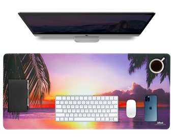 LIMITED DEAL | Lxndscxpe Mouse Pad | High Quality Desk Mat with Unique Design |  | Calm and Relaxing Purple Paradise Sunset by Lxndscxpe