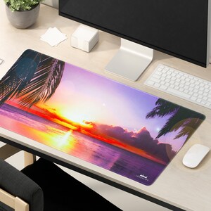 LIMITED DEAL Lxndscxpe Mouse Pad High Quality Desk Mat with Unique Design Calm and Relaxing Purple Paradise Sunset by Lxndscxpe image 2