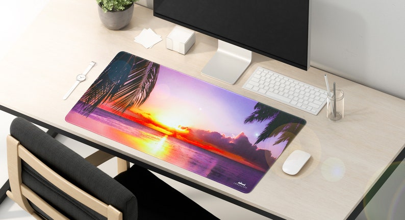 LIMITED DEAL Lxndscxpe Mouse Pad High Quality Desk Mat with Unique Design Calm and Relaxing Purple Paradise Sunset by Lxndscxpe image 2