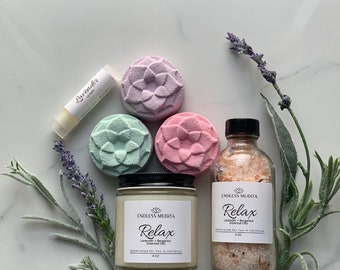 Aromatherapy Gift Set - Lavender & Bergamot - Spa Gift Set - Self Care Set - Pampering Gift - Get Well Gift - Birthday Gift - Gifts for Her