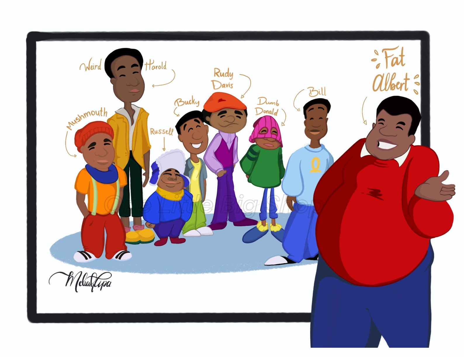 Hey hey hey Its Fat Albert Printable Classic Cartoon TV | Etsy