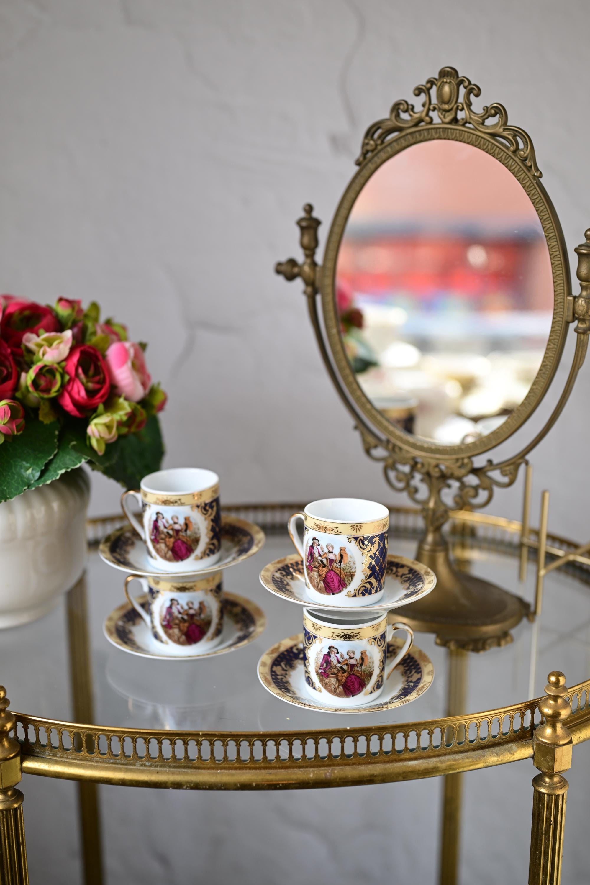Vintage HI LUXE 24ct Gold Porcelain Cup and Saucer Set, Made in